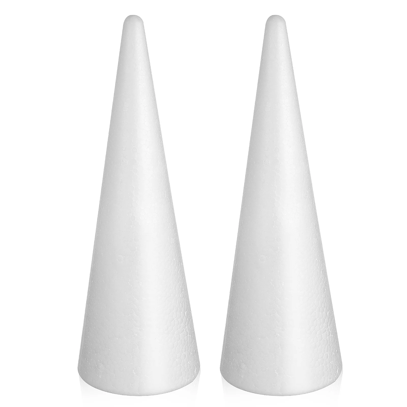 

Foam Cone Shapes White 2 Pcs Craft Tree Forms for DIY Holiday Crafts Christmas Centerpieces Birthday Party Home Decorations