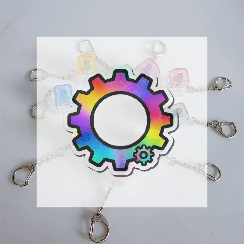 

Stress Relief Keyboard Keychain; 1Key Clear LED Mechanical Toy for DIY enthusiasts