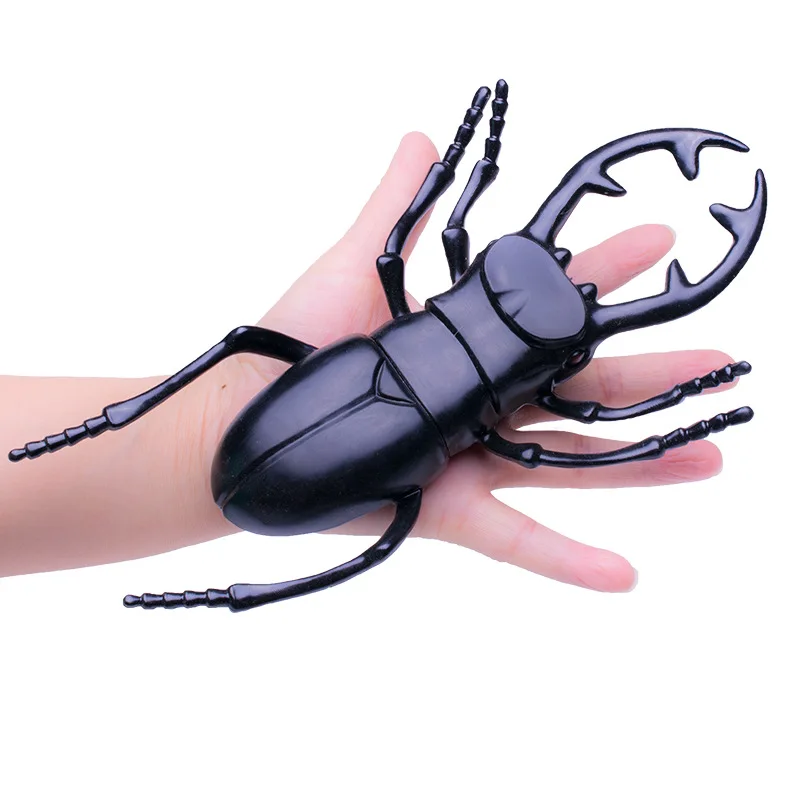 Fun Children's Early Education Cognitive Simulation Of Large Beetle Insect Animal Model Pinching Sound Toy Trick Toys Fidget Toy