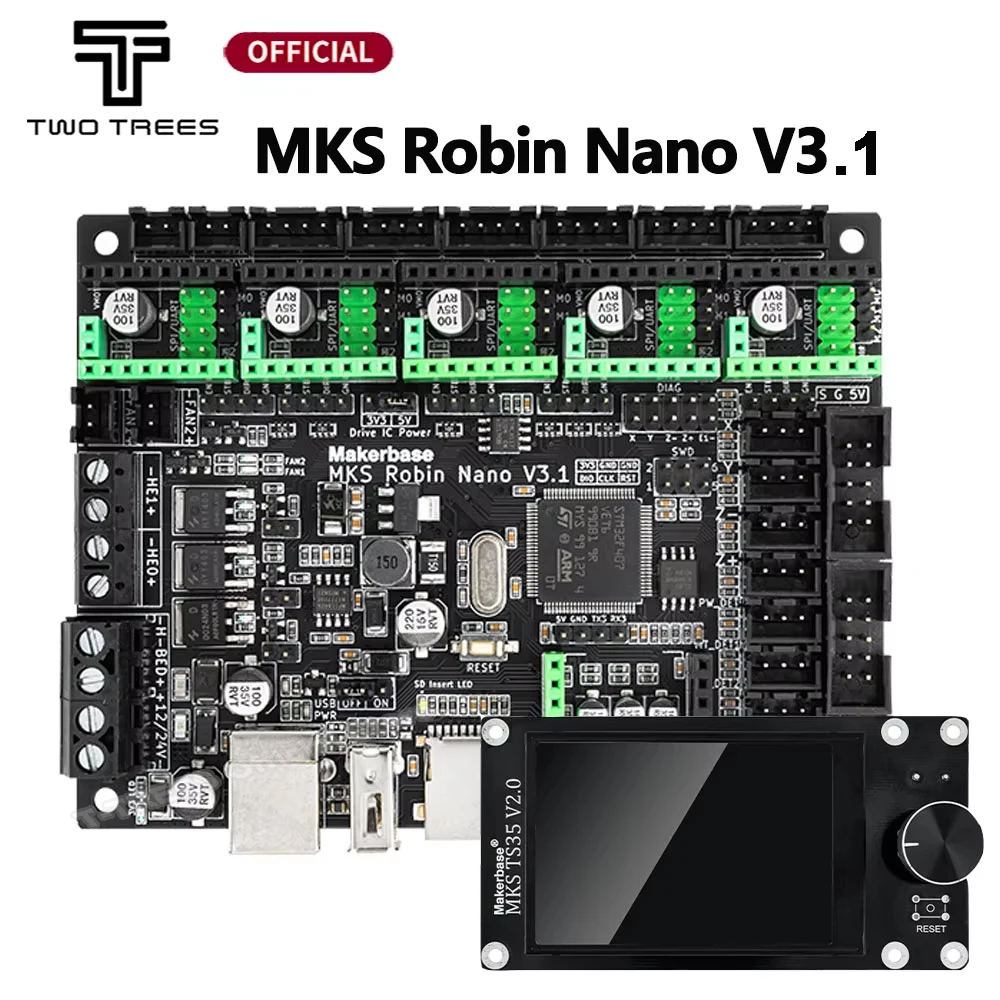 

Makerbase Mks Robin Nano V3.1 Eagle 32bit Control Panel TMC2209 Motor Drive WIFI 3D Touch Screen 3D Printer Parts Motherboard