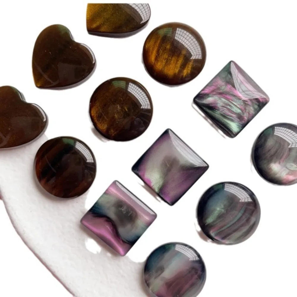 8pcs Amber Geometry Shoes Charm Aurora Color Shoes Accessori