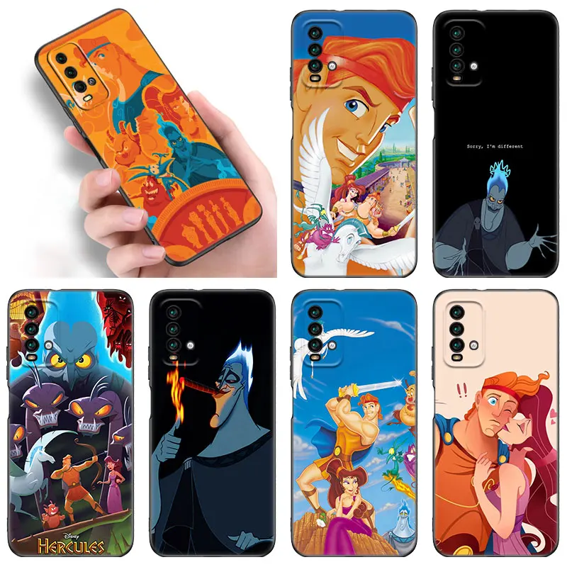 Disney Hercules Black Phone Case For Xiaomi Redmi Note 11 11S 11T 11E 10 10T 10S 9S 9T 9 8T 8 7 6 5 Pro + 5G Silicone Cover