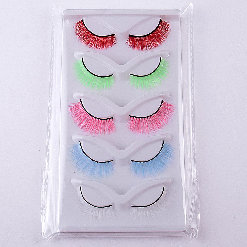 

2 Boxes Colored False Eyelashes Fake Lashes Pack Stage Makeup Individual Extensions Natural Wispy lashes for Dates Weddings