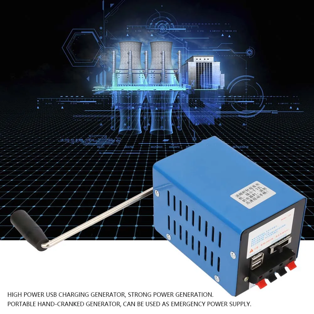 Miniature Generator Handcranked Generator Portable High Power Handcranked Charging Generator USB Charging Emergency Dynamotor