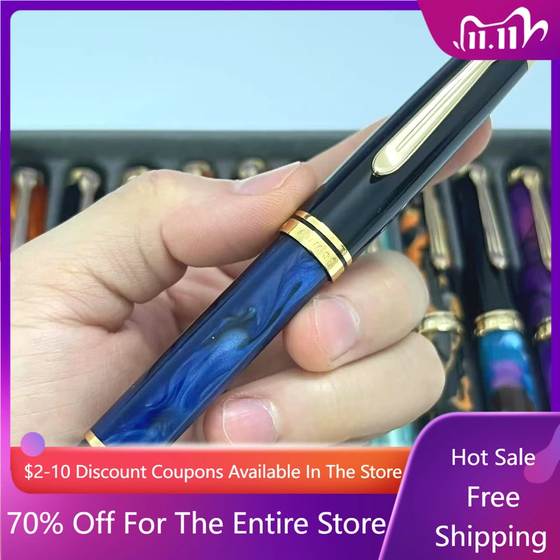 

ADMOK J800 M800 Импортная перьевая ручка с поршнем Классическое перо Шмидта из смолы Bock 0,5F 0,7 МБ Бизнес-ручка Роскошный письменный подарок Чернильная ручка