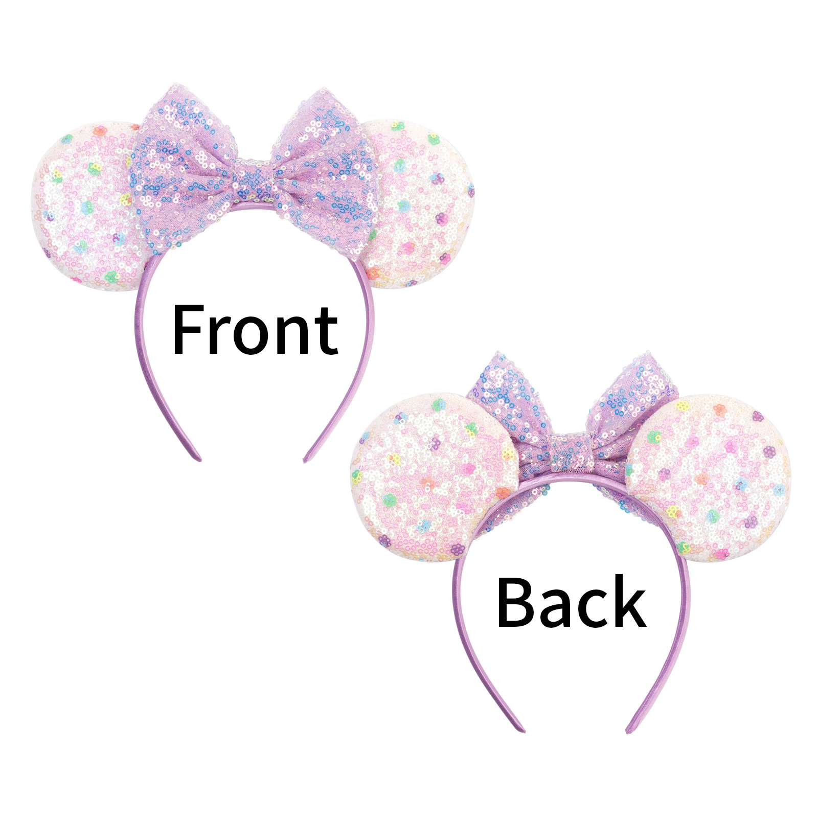 Maus-Stirnband mit Cartoon-Ohren und Pailletten-Schleifen für Frauen und Mädchen, Party-Cosplay-Haaraccessoires, Spielzeug und Geschenk für Kinder und Erwachsene – Detail 4