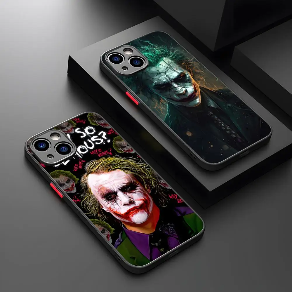 MINISO-Phone case Movie J-JokerS Matte Transparent For 16 15 IPhone 12 11 13 14 Pro Max X XR 8 Plus Back Cover