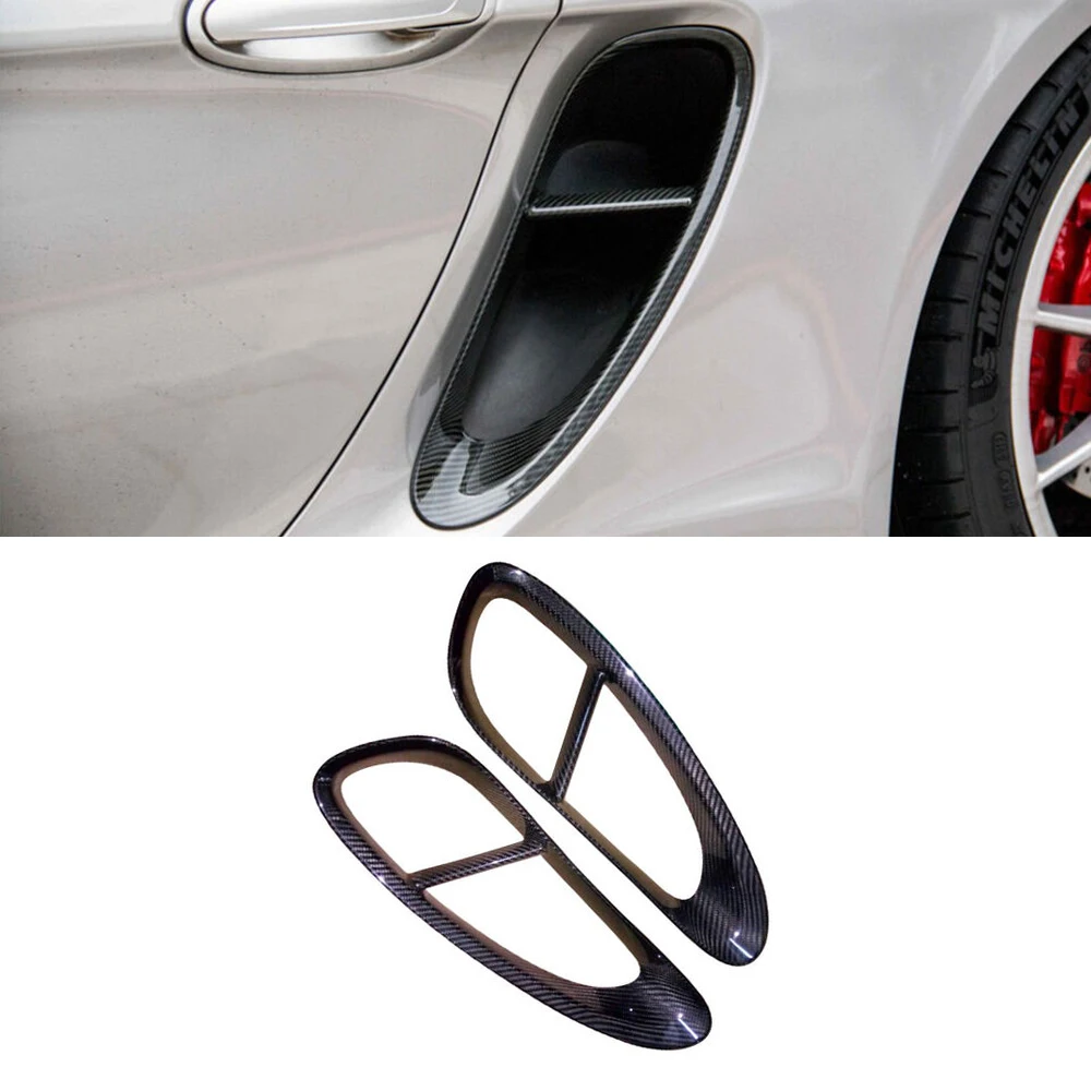 Dla Porsche Cayman Boxster 981 spożycie boczny wylot nawiewu z prawdziwego włókna węglowego osłona grilla 2013-2016
