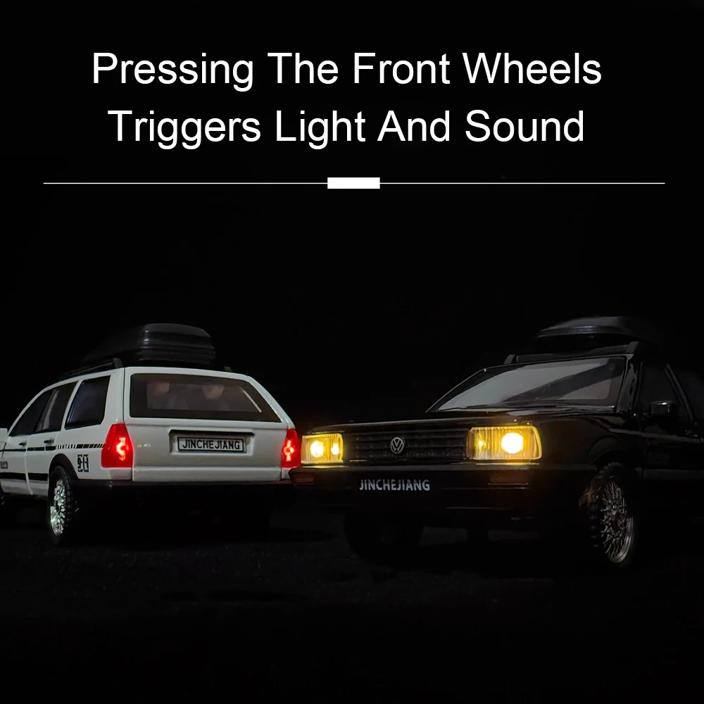 1:32 Scale Santana SAMBA T1 Model Car Toy Alloy Body Rubber Tires Sound Light Pull Back Models Kids Collection Ornaments