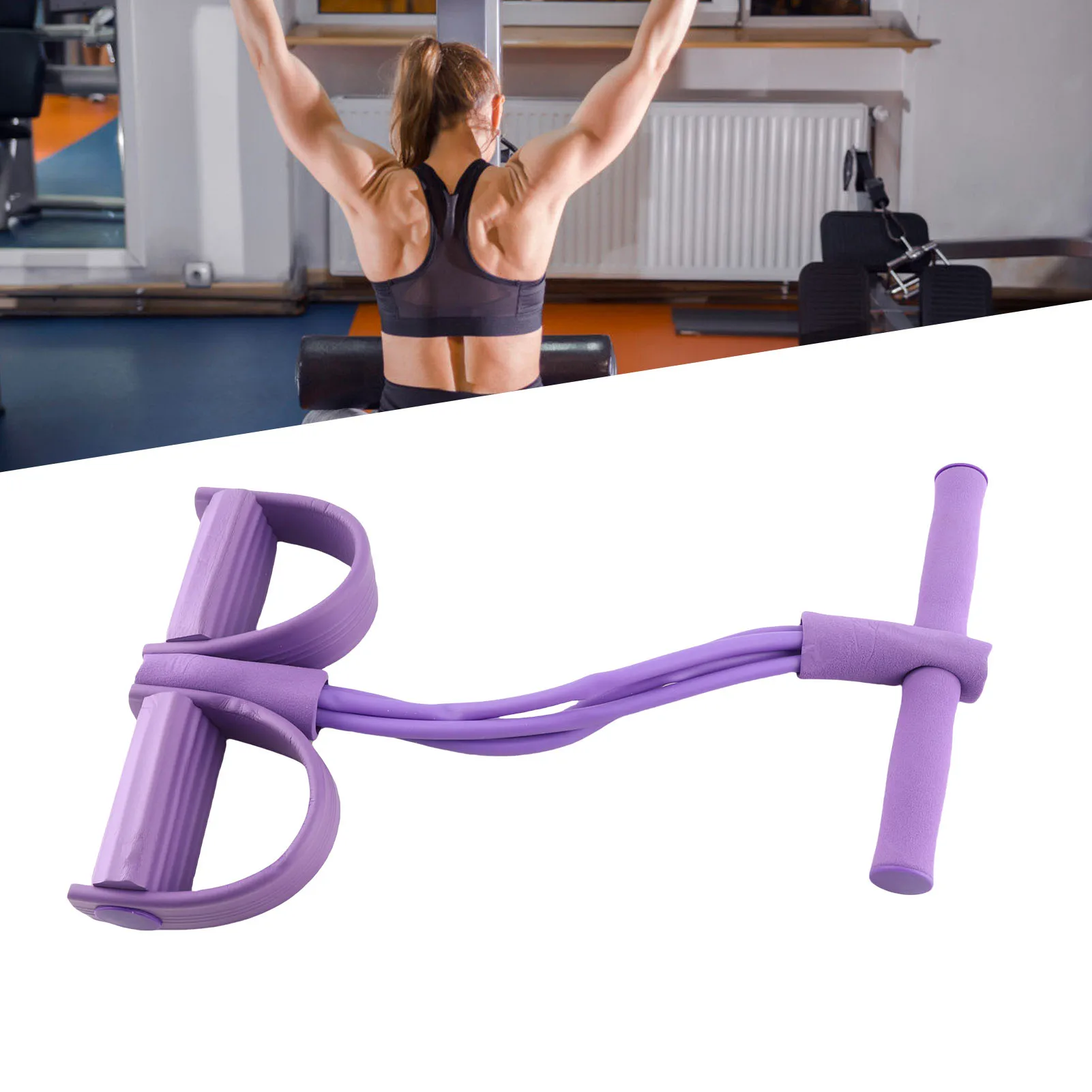 4 Tube Elastic Pull Rope Sit Up Training Pedal Resistance Band Yoga Stretching Fitness Equipment 4 Tube Resistance Bands