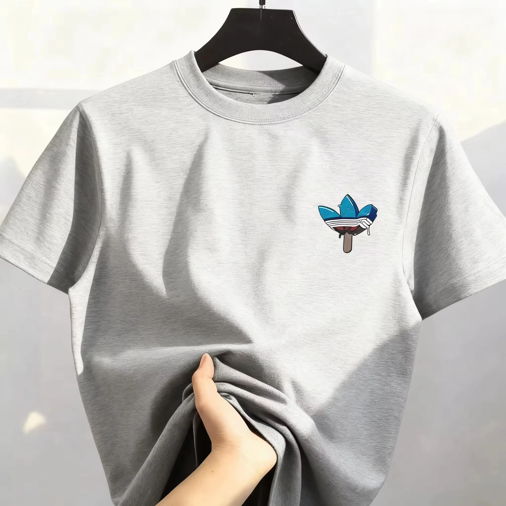 2026 Neues Bestseller Koreanisches Streetwear T-Shirt aus Reiner Baumwolle mit Cartoon-Print, Rundhals, Bequem und Locker, für Herren und Damen