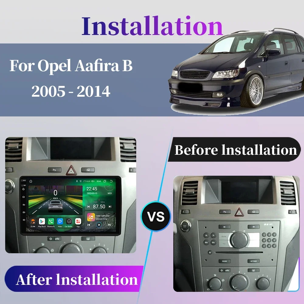 For Opel Zafira B Astra H 2005 - 2014 Car Radio Android Multimedia Video Player Navigation GPS Carplay Touch Screen Auto Stereo