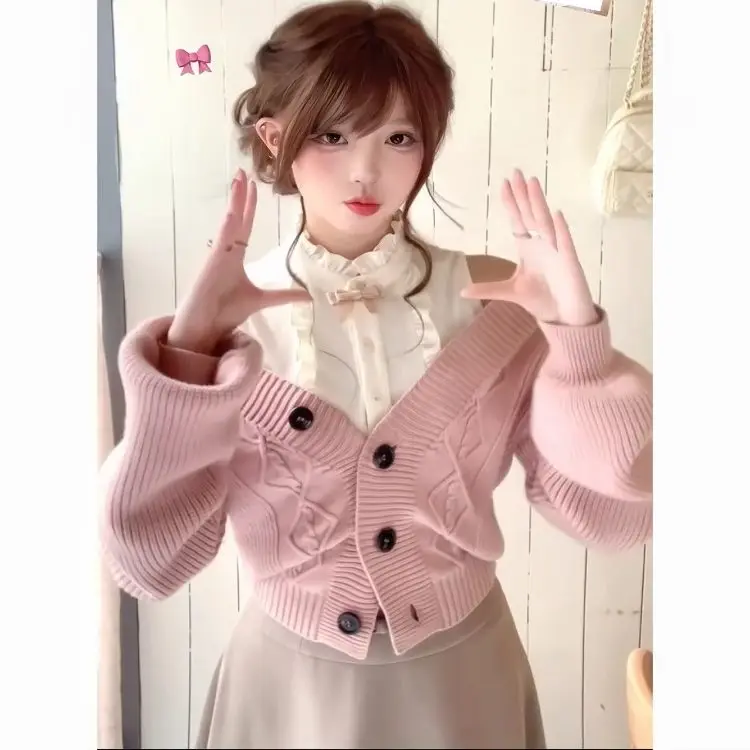 Costume de cosplay Waguri Kaoruko pour femme, robe pull élégante, gilet, ensemble décontracté pour Halloween, motif fleur parfumée qui éclose avec dignité