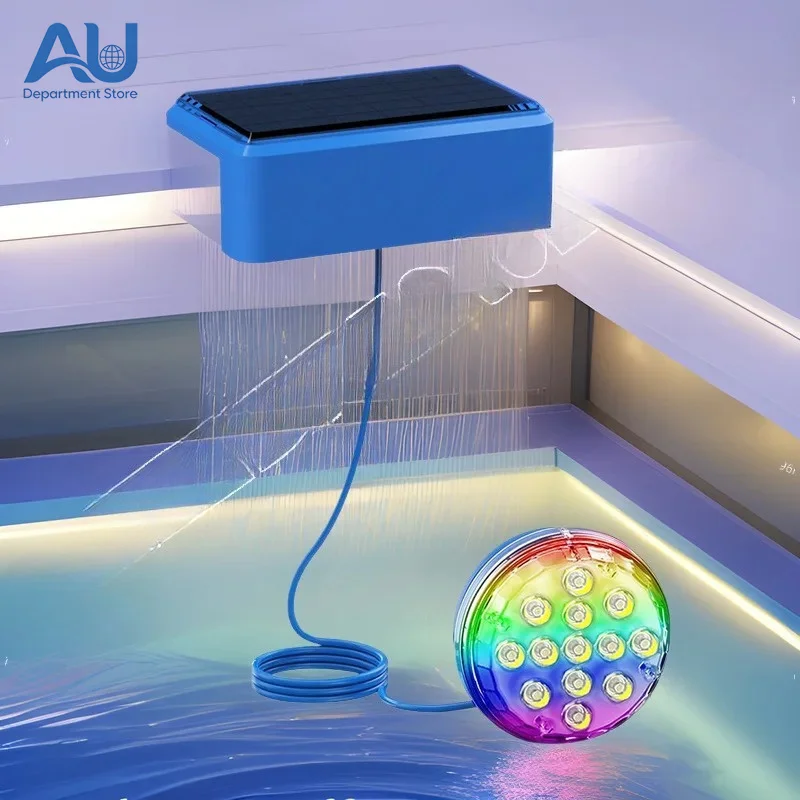 Solar Pool Light Led Underwater Round Colorful Waterproof Ip68 Underwater Light