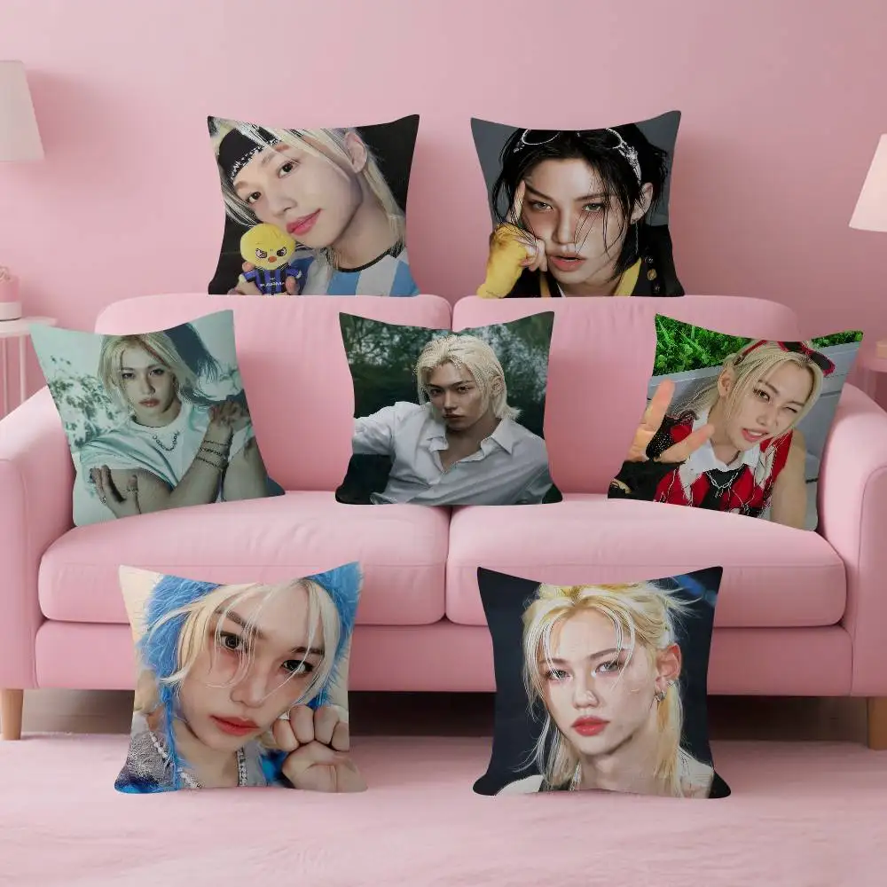 Dekorativer Kissenbezug für Raumästhetik, Heimdekoration, Schlafzimmer, Sofa, Bett, Couch, Kissenbezug, 45 x 45 cm, Idol Cool F-Felixs Sänger
