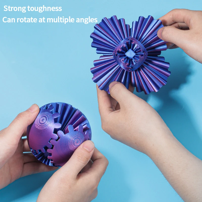 6/8cm Rotating Gear Sphere 3D Printed Toys Figurine 3D Printed Gear Balls for Stress and Anxiety Relaxing Idget Toy Fidget Toy