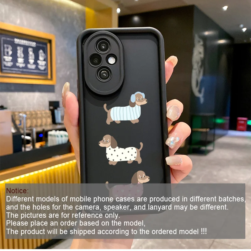 Funny Cartoon Dachshund Dog Couple Phone Case for Huawei Honor 200 100 90 80 400 Lite Magic 8 7 6 5 Pro 5G TPU Soft Cover Shell