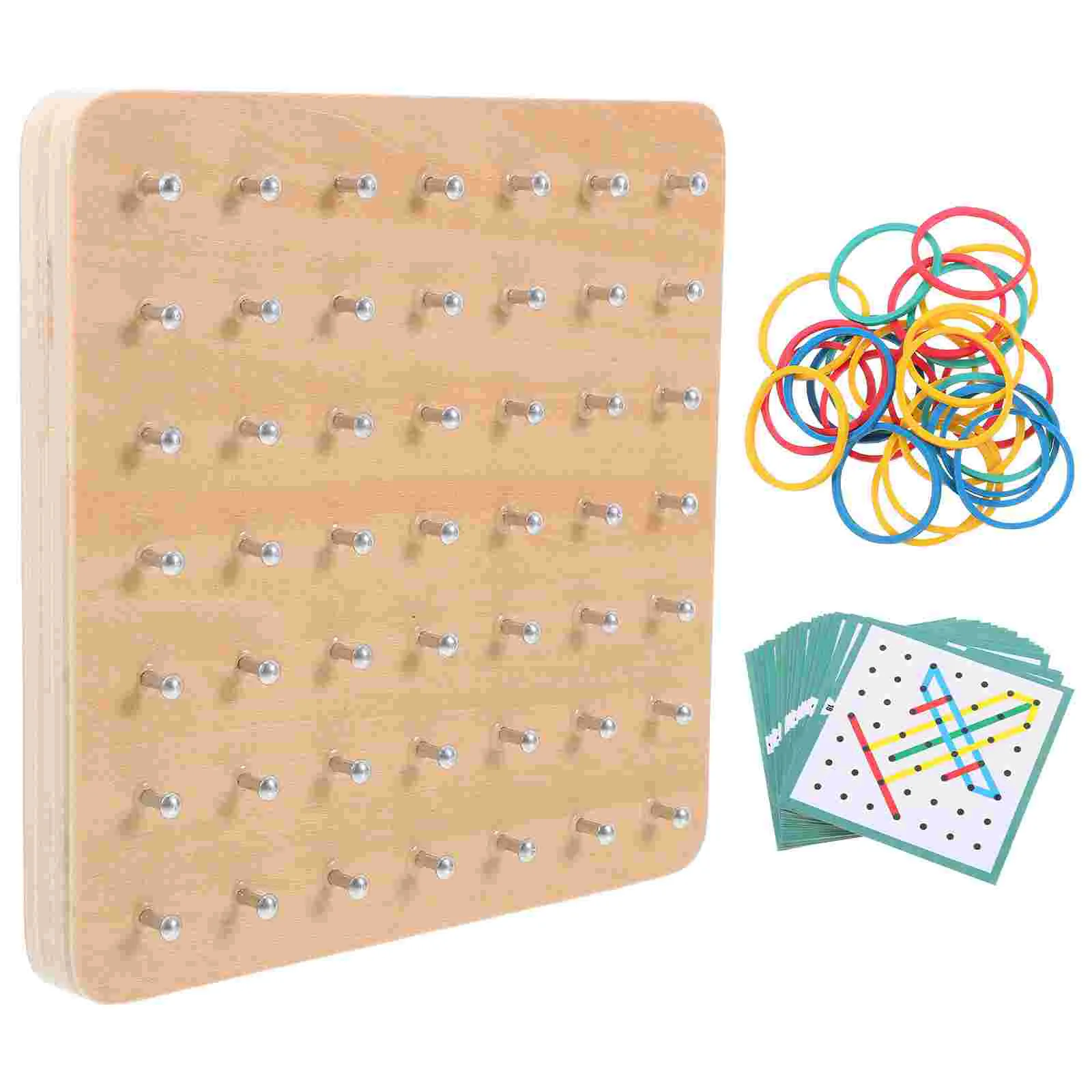 Graphic Nail Board Educational Wood Geoboard Geometry Learning Tool Teaching Aids