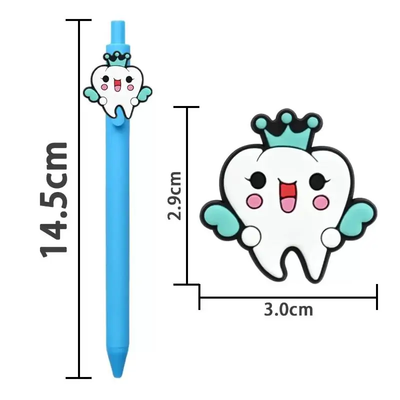 10Pcs Dentist Teeth Theme Soft Gel Pen Blue Series Retractable Gel Pens