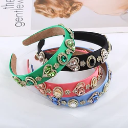 Light Luxury Baroque Rhinestone Heart Headband Personality Fashion High Quality Cloth Headband