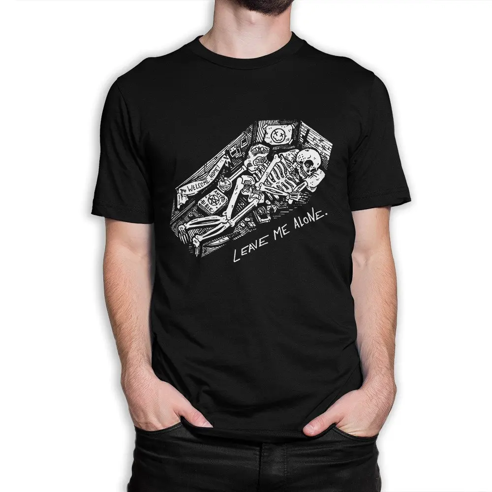 Skeleton In Coffin Leave Me Alone T Shirt  Sizes dmm 190