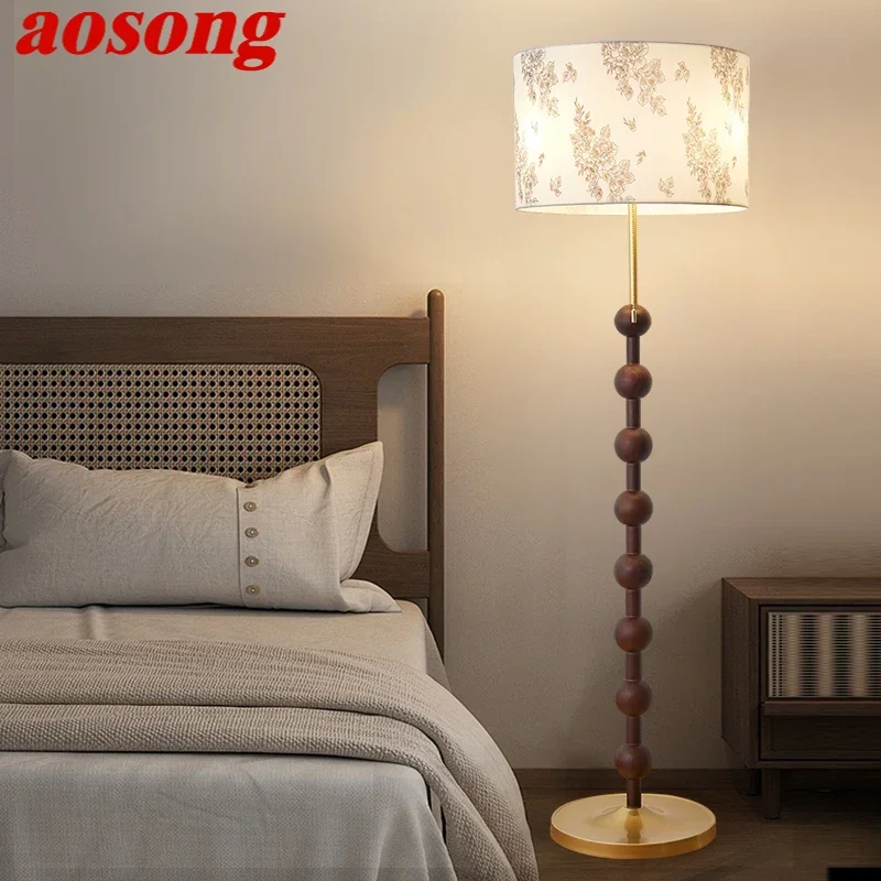 

AOSONG Contemporary Floor Lamp Retro Art Bedroom Living Room Beside The Sofa LED Villa Hotel Decorative Standing Light