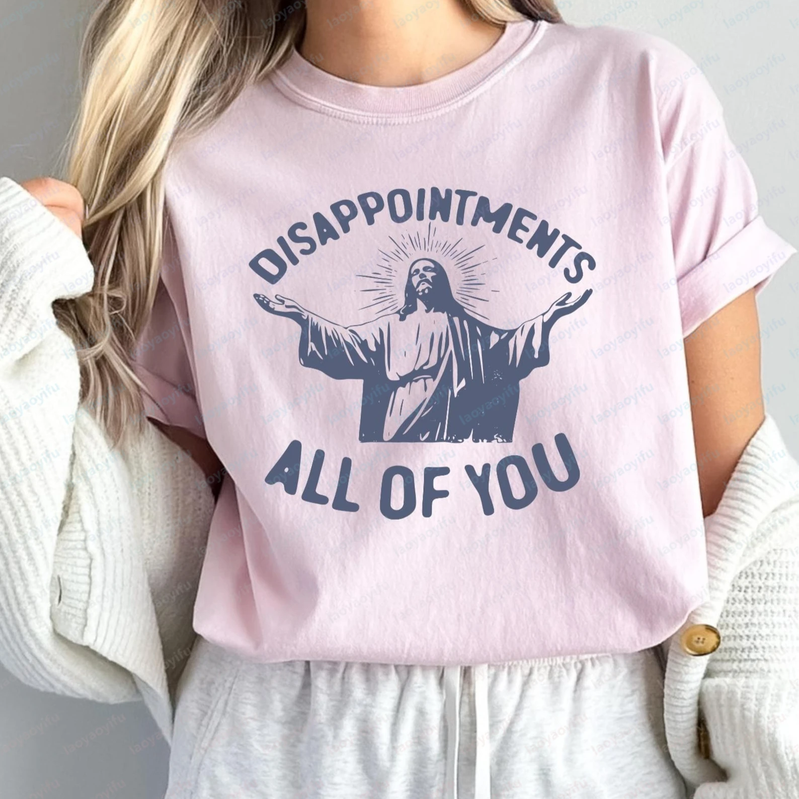 Disappointments All of You T Shirt Vintage Sarcastic Jesus Meme TShirt Casual Fashion Loose Summer Cotton Man Women Tees