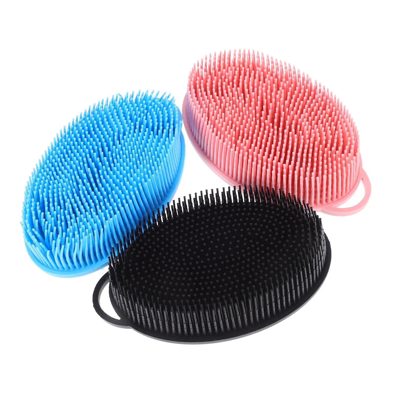 

3Pcs Dual-Sided Silicone Bath Brush Soft Body Scrubber Exfoliating Shower Brush for Sensitive Skin Facial Cleansing Massage