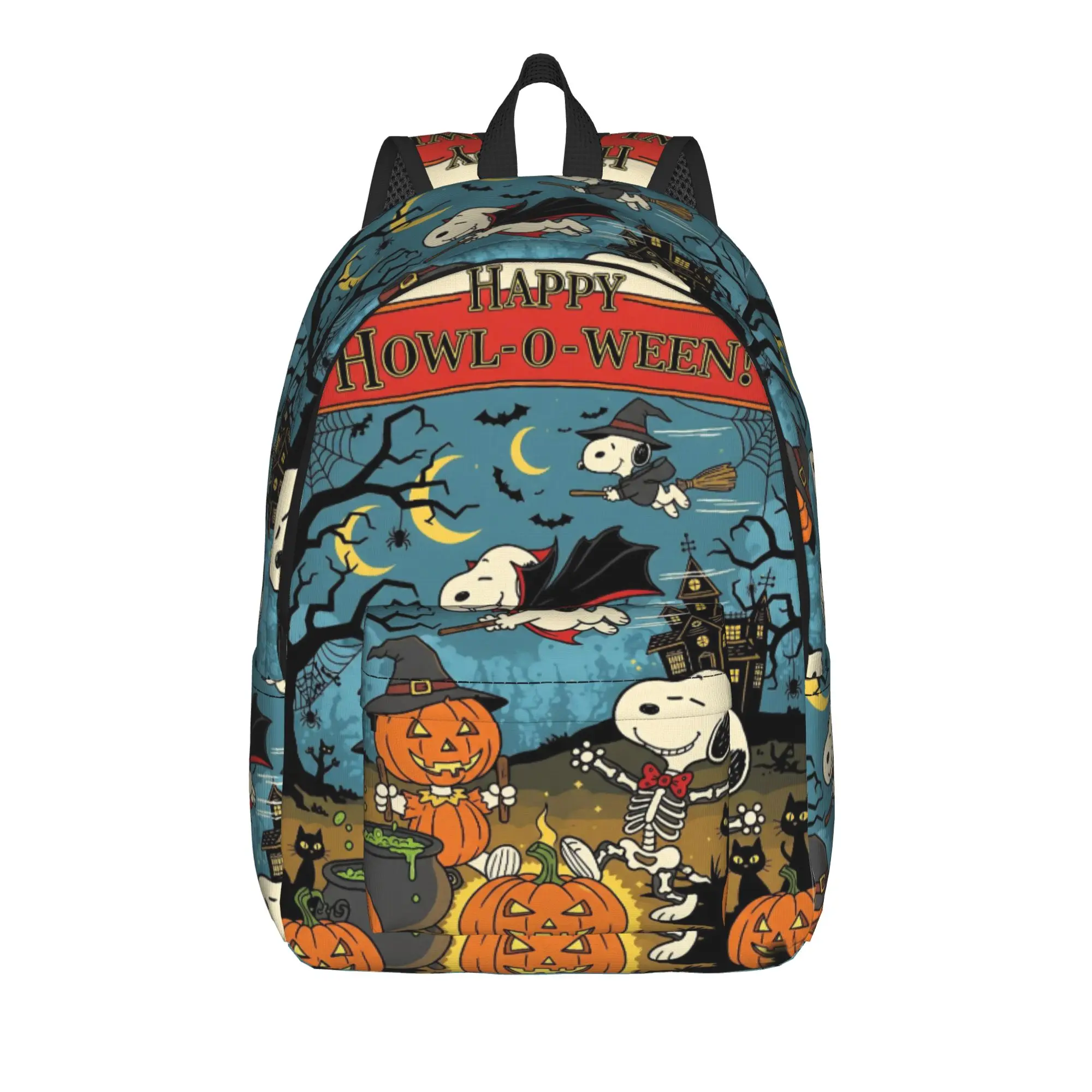 Halloween Snoopys Pumpkin Backpack for Men Women Fashion Student Hiking Travel Daypack  Laptop Computer Shoulder Bag Gift