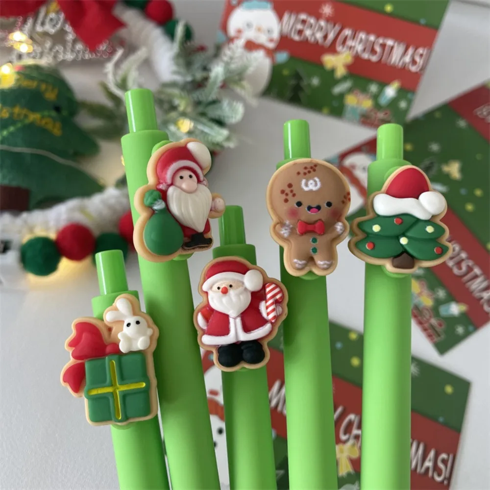 0.5mm Christmas Gel Pen Stationery Christmas Tree Smooth Writing Black Neutral Pens Santa Kawai Signature Pen Student