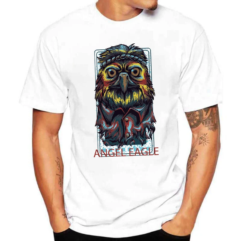 Men T shirt Short Sleeve aesthetics Angle Eagle Print T-Shirt Man Casual Tops Harajuku Fashion Cool Boy Women Tshirt Clothing