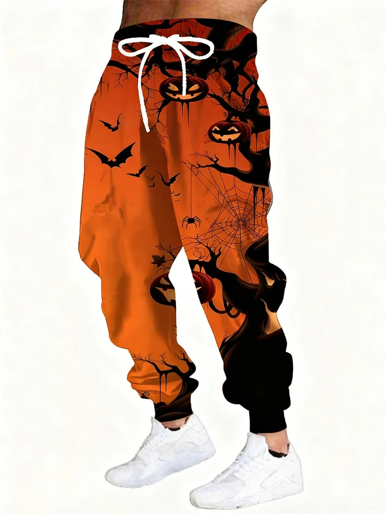 

Новые мужские повседневные брюки с 3D принтом летучей мыши, уличные дышащие спортивные брюки, стильные уличные брюки на шнурке, мужские брюки с манжетами