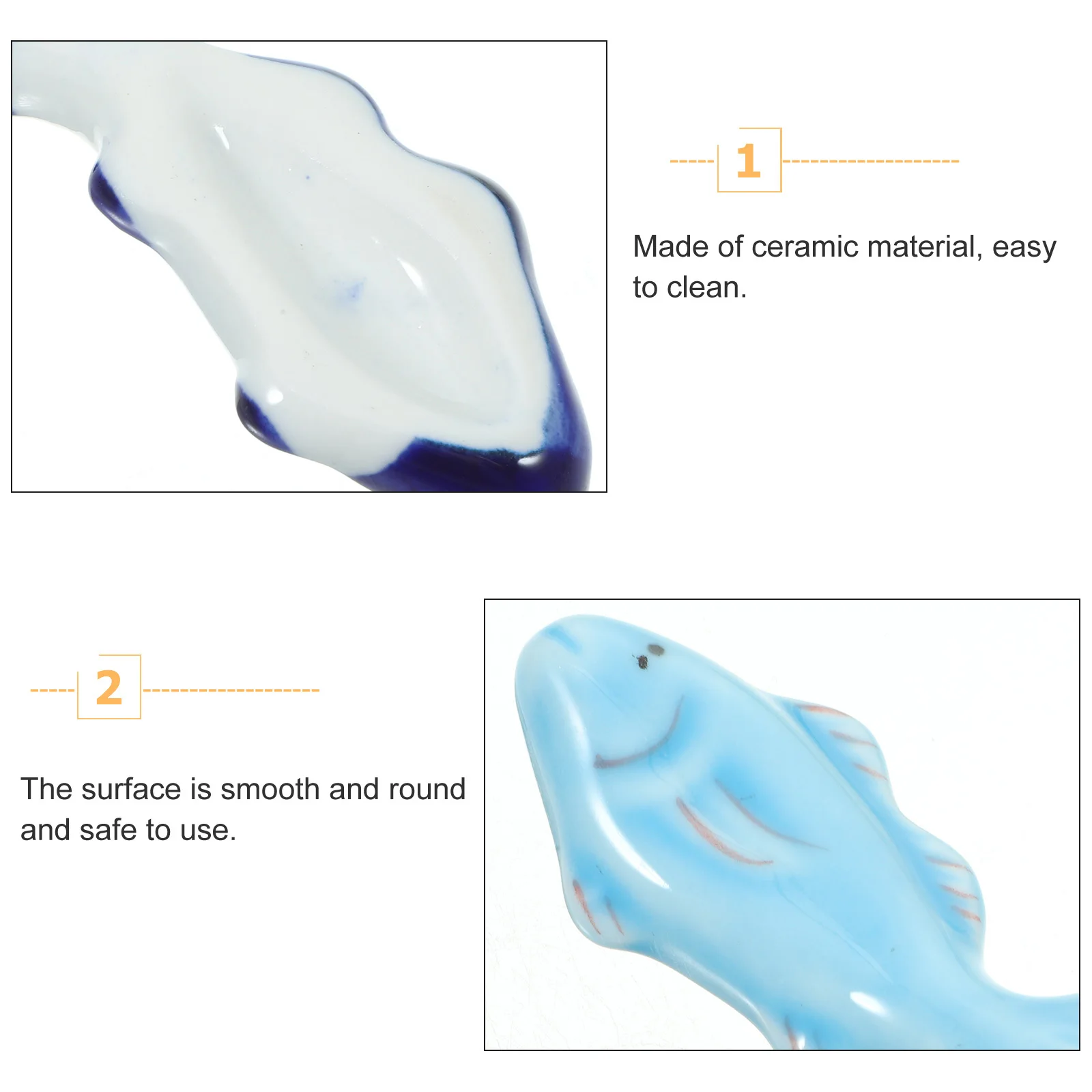 

6Pcs Painted Fish Chopstick Holders Ceramic Chopsticks Rest Table Decoration for Wedding Home Party Celebration