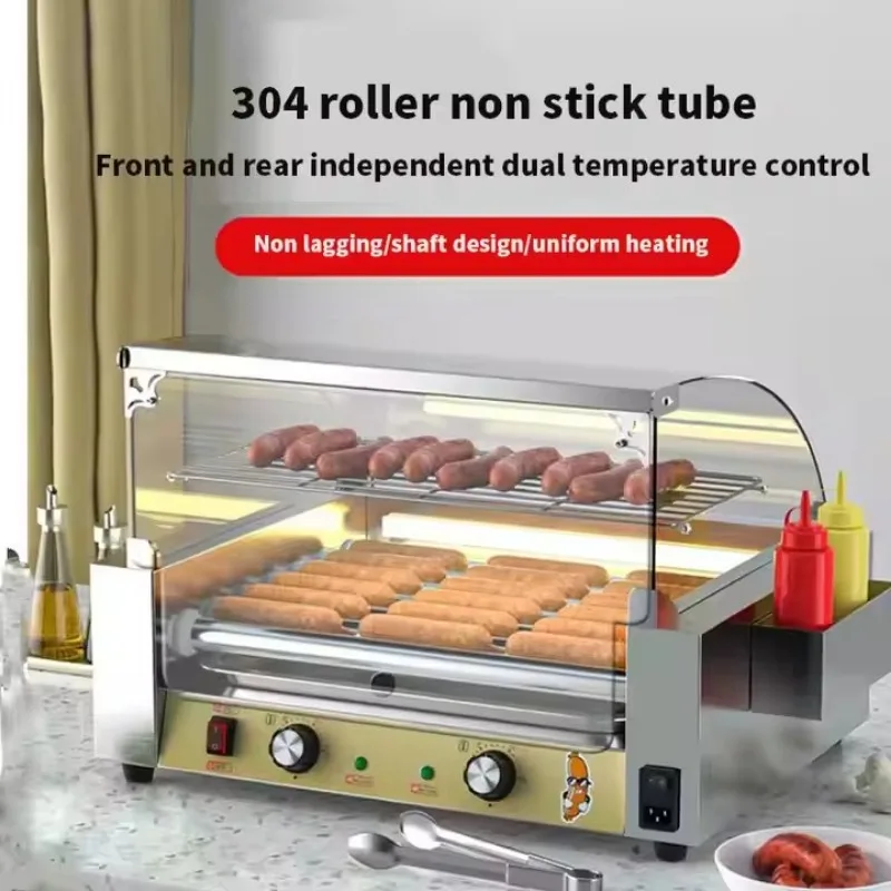 Hot Dog Machine Stainless Steel 220V Motor New Condition Sausage Tying & Roast Function for Restaurant Home & Hotel Use