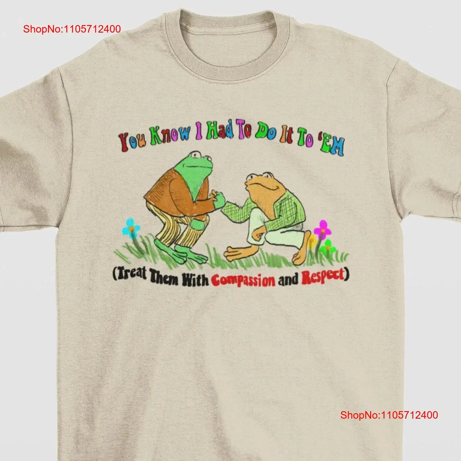 T-shirt « Traitez-les avec compassion et respect » – Parodie ironique et drôle, style Y2K, vintage, délavé et extensible, pour les Génération Z