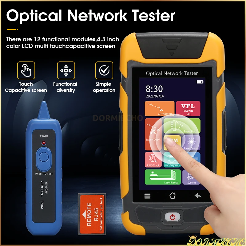 Imagem -02 - Fibra Óptica Reflectometer Touch Screen Vfl Ols Opm Mapethernet Cabo Tester sm mm Otdr 850 1300nm 1625nm Aua8513u a