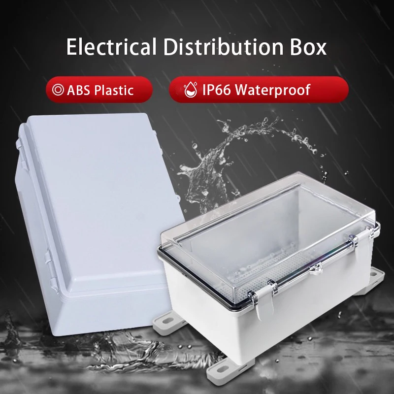

IP66 Водонепроницаемый серый/прозрачный корпус, распределительная коробка с пряжкой, АБС-пластик, уличная водонепроницаемая электрическая коробка