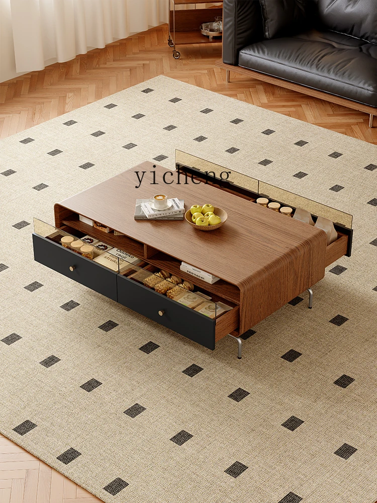 

LX Solid Wood Coffee Table and TV Cabinet Set for Living Room, Simple and Compact Rectangular Design for Small Apartments
