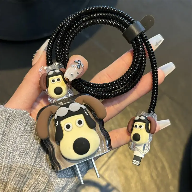 Anime Cosplay Pilot Hund Gromit Apple 15 Pro Ladegerät Schutzhülle iPhone 14 Datenkabel Anti Breaking 13 gewickeltes Seil 20W Hülle