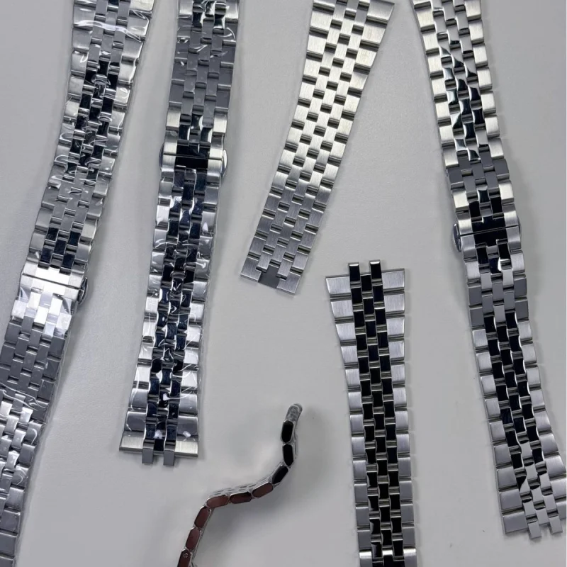 جديد DaytonaFive-bead Lu Shi نوع حزام ساعة اليد متوافق مع حزام ساعة من الفولاذ المقاوم للصدأ DATEJUST25mm * 18mm شقة mout