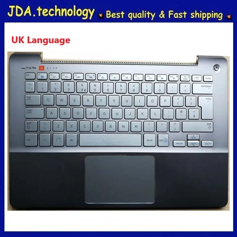 New/org For SAMSUNG NP740U3E NP730U3E 730U3E Palmrest UK Keyboard Upper cover (2 Fans Version) TouchPad Discrete Graphics