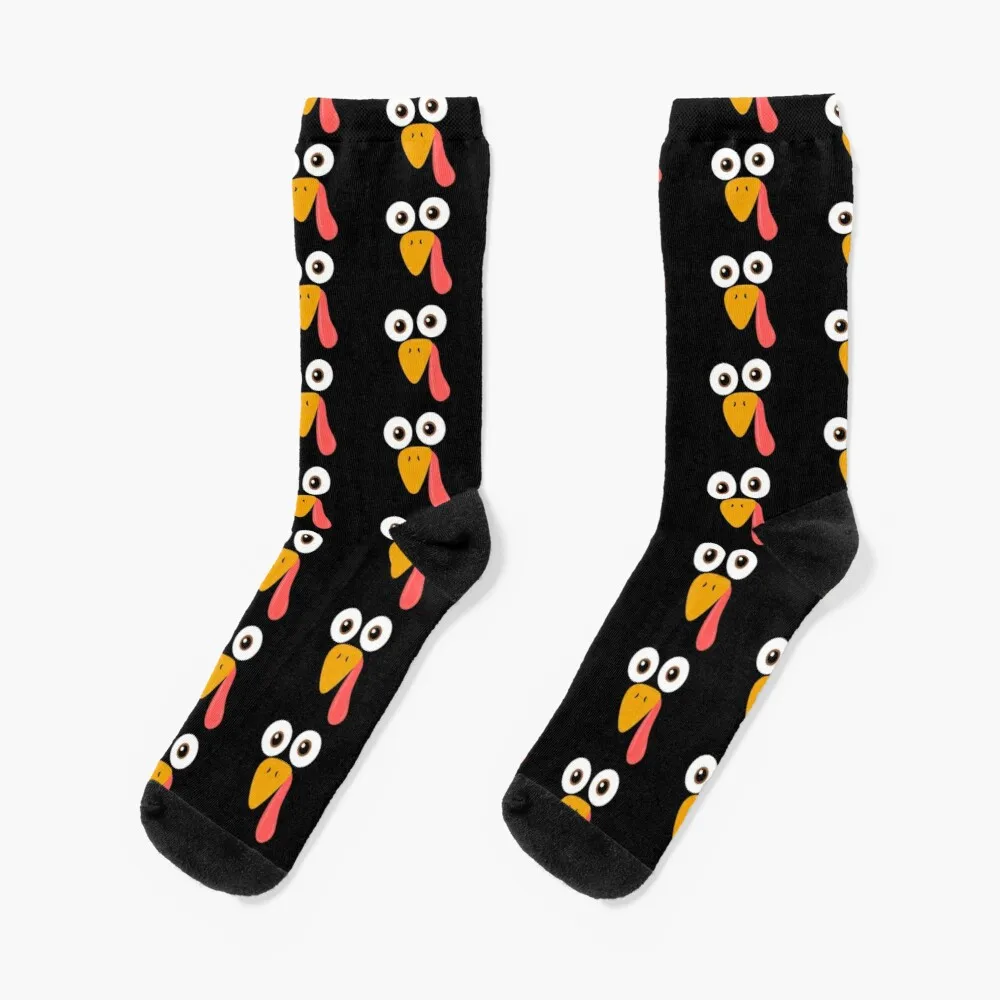 Cute Cartoon Funny Turkey Face Thanksgiving Socks Warm Socks Winter Woman