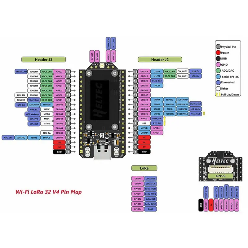 B44C 2X Heltec V4 Meshtastic Wifi Lora 32 Dev-Board Case Set With Soft Antenna ESP32 SX1262 Solar Powered BLE Low Power