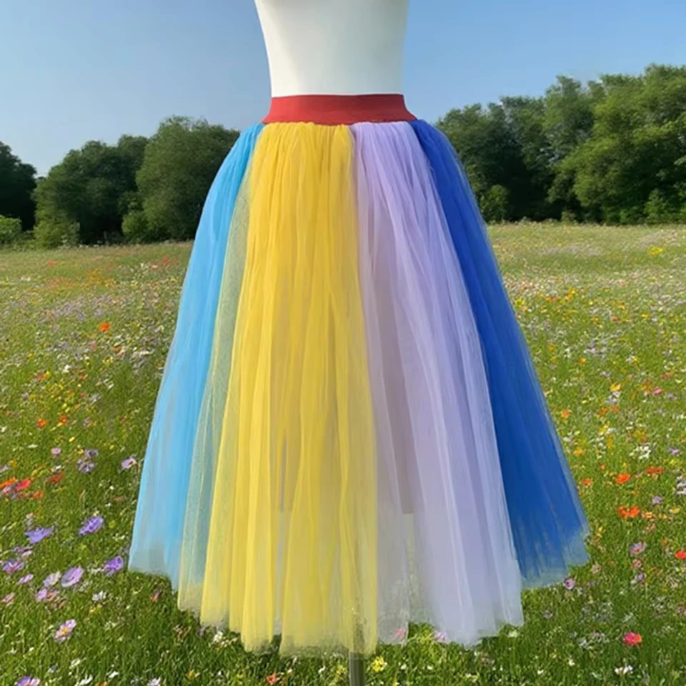 Women Skirt Tutu Skirt Asymmetrical Long Colourful Multilayer Ballet Underskirt For Carnival Fancy Fitness Short Skirts