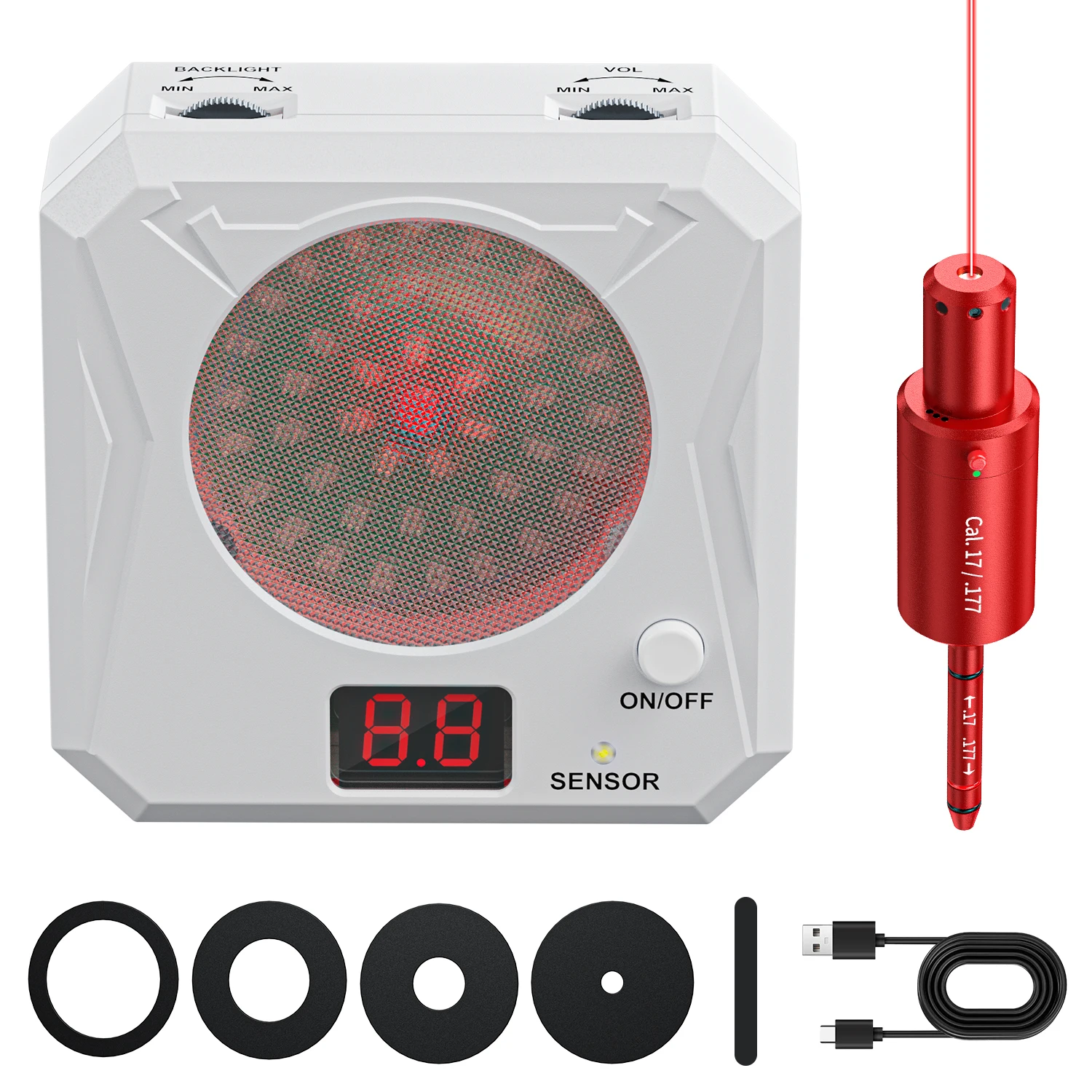 

17.177 Dual purpose red dot trainer and infrared induction electronic laser target training toy equipment