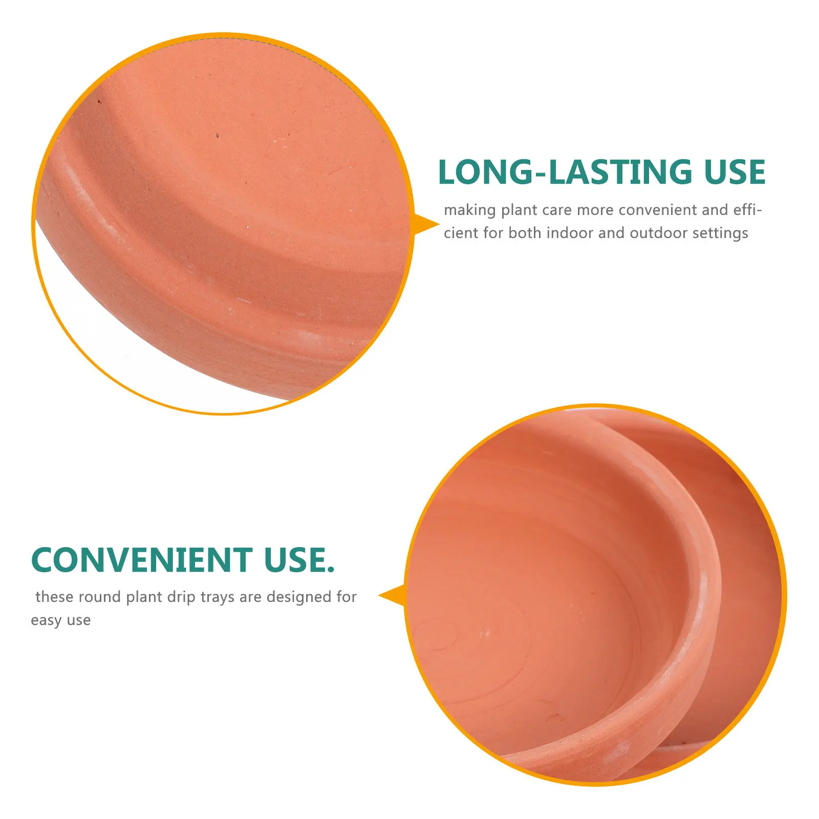 6Pcs Round Plant Saucers Terracotta Drip Trays for Potted Plants Water Collection Tray Indoor Outdoor Flower Pot Bottom Plate