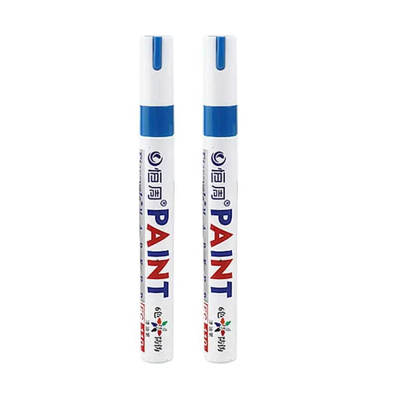 2 Stuks gekleurde Permanente Verf Pen Kleurrijke Band Markers Rubber Autoband Loopvlak Markers Pennen Sneldrogend Waterdicht voor Metalen Rotsen