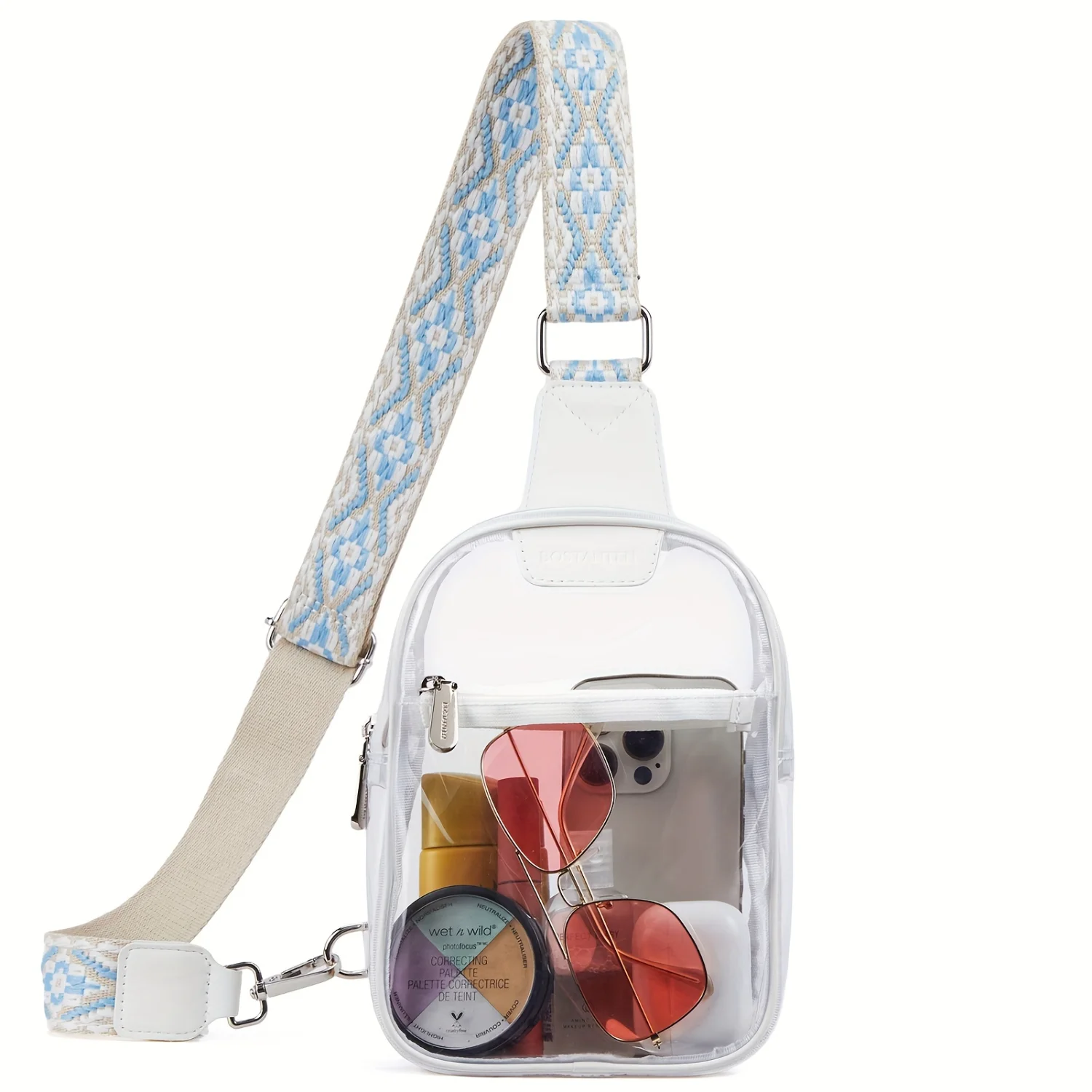 Clear Bag, Stadium Approved Transparent Sling Bag, Crossbody Purse Chest Bag For Concerts Festivals Sports Events