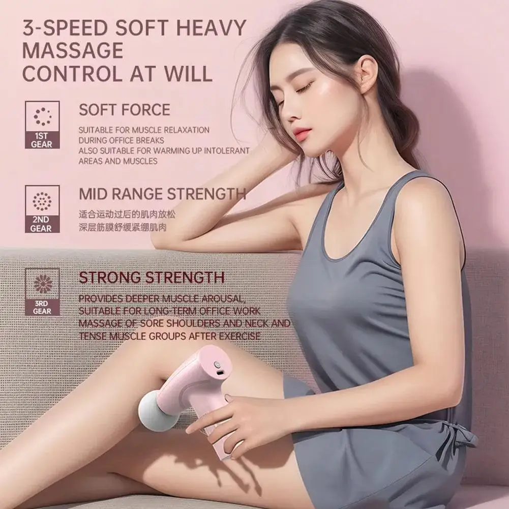 1pcs MINI Fascia Gun USB Charging Portable Gift Helps Relax Muscles And Relieve Soreness After Exercise Body Care Tool ﻿