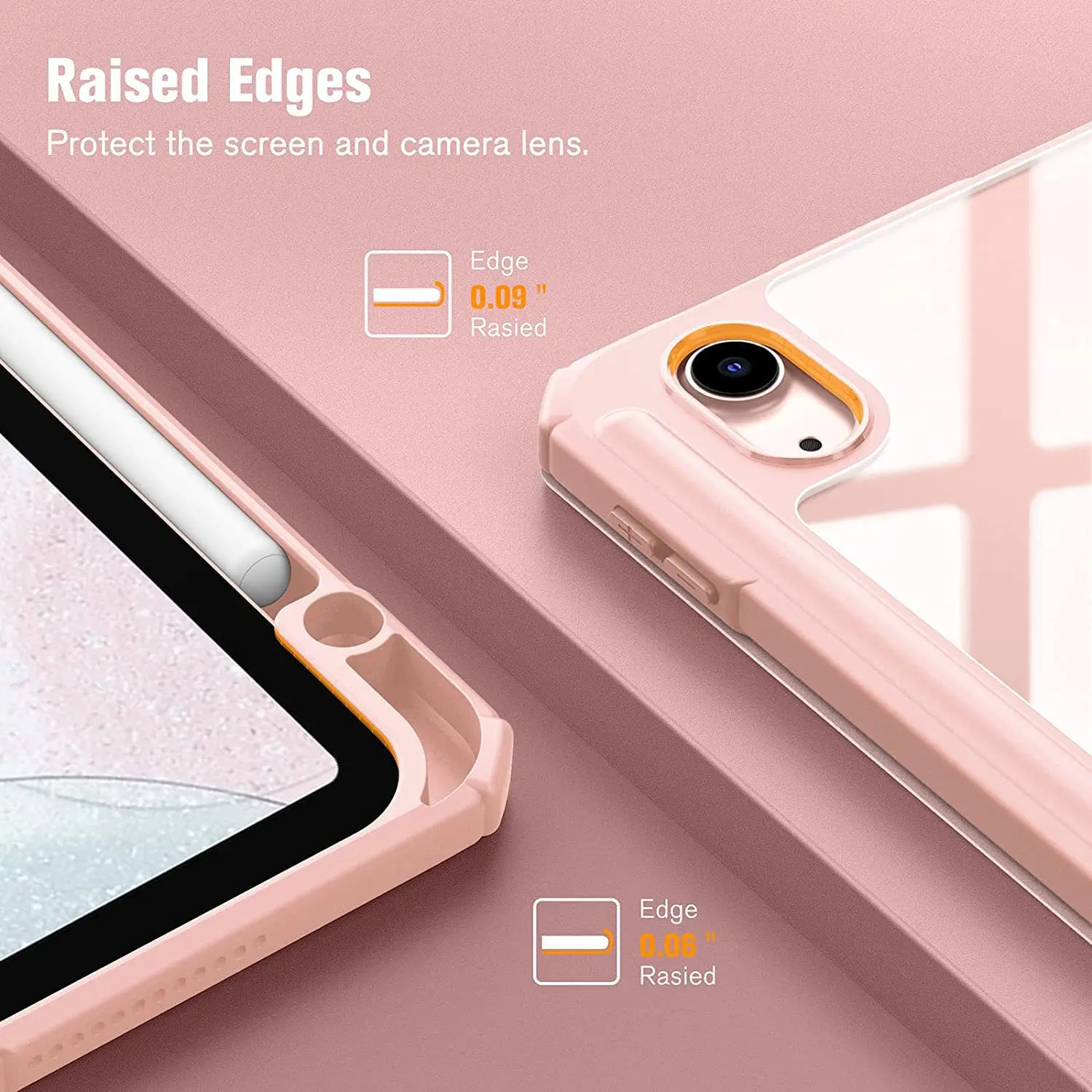 Marmor Dreifach Faltbare Acryl-Hülle mit Stifthalter für iPad Air 11 Pro 11 Auto-Aufweckfunktion Stoßfest – Detail 2